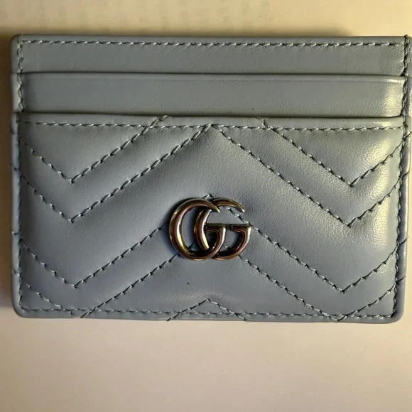 Gucci Baby Blue Leather Card Holder - Picture 7 of 13